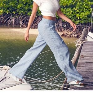 Athleta Cabo Wide Leg Linen Pants
